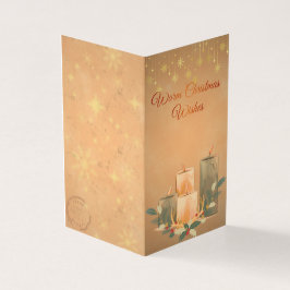 Tarjeta Vintage Warm Christmas Candle Greeting Card