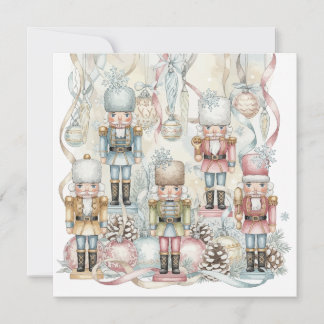 Tarjeta Vintage Watercolor Nutcracker