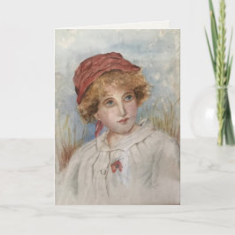 Tarjeta Vintage Watercolour Portrait | Blank Greeting Card