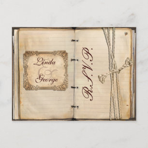 tarjeta vintage Wedding rsvp