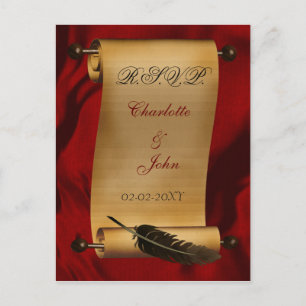tarjeta vintage Wedding rsvp
