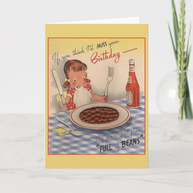 Tarjeta Vintage Whimsical Birthday Greet (Anverso)