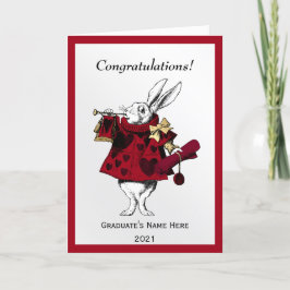 Tarjeta Vintage White Rabbit felicita por graduación