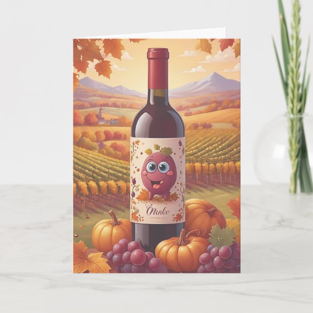 Tarjeta Vintage Wine Barrel Celebration (Anverso)
