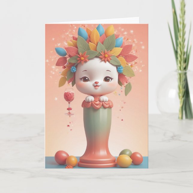 Tarjeta Vintage Wine Goddess (Anverso)