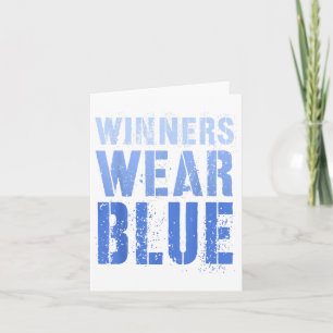 Tarjeta Vintage Wins Wear Blue Go Team War Game Competi