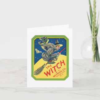 Tarjeta Vintage Witch Label Art