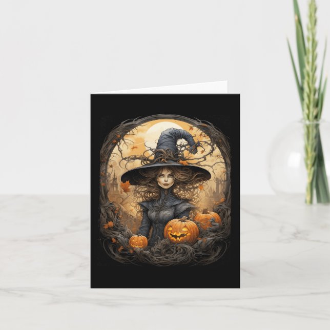 Tarjeta Vintage Witchcraft Wiccan Gothitchy Halloween (Anverso)