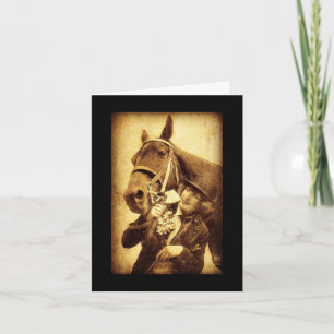 Tarjeta Vintage Woman and Horse Birday