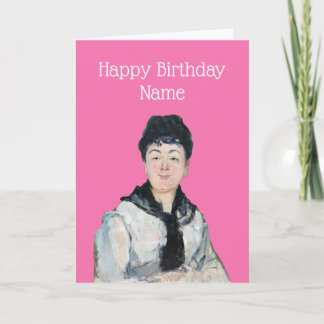 Tarjeta Vintage Woman Sonriendo Edouard Manet Cumpleaños