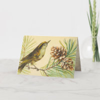 Vintage Wren Birday Card