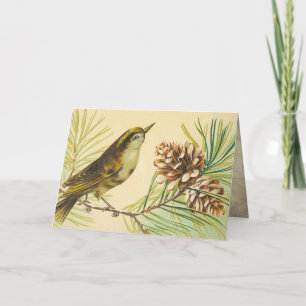 Tarjeta Vintage Wren Birday Card