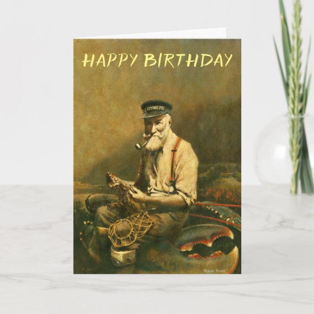 Tarjeta Vintageg Funny Fisherman Birthday Card (Anverso)