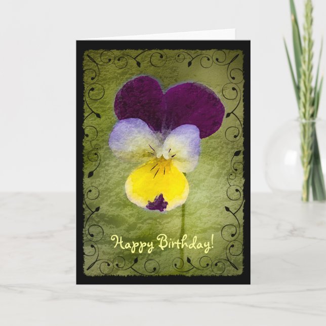 Tarjeta Viola, ¡Feliz cumpleaños! (Anverso)