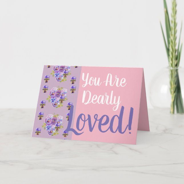 Tarjeta Viola Lilac Flores púrpuras Eres una carta querida (Anverso)