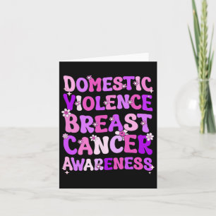 Tarjeta Violencia Doméstica Groovy Y Awarene Del Cáncer De