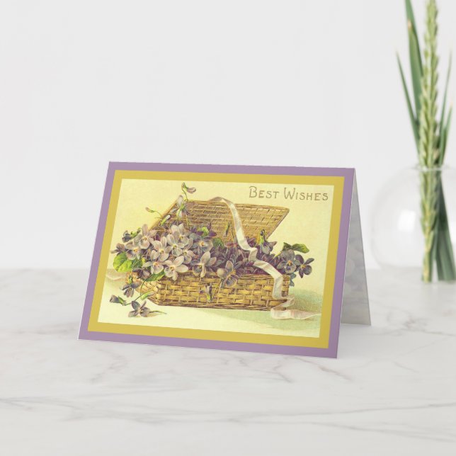 Tarjeta Violet Best Wiers Vintage Floral (Anverso)
