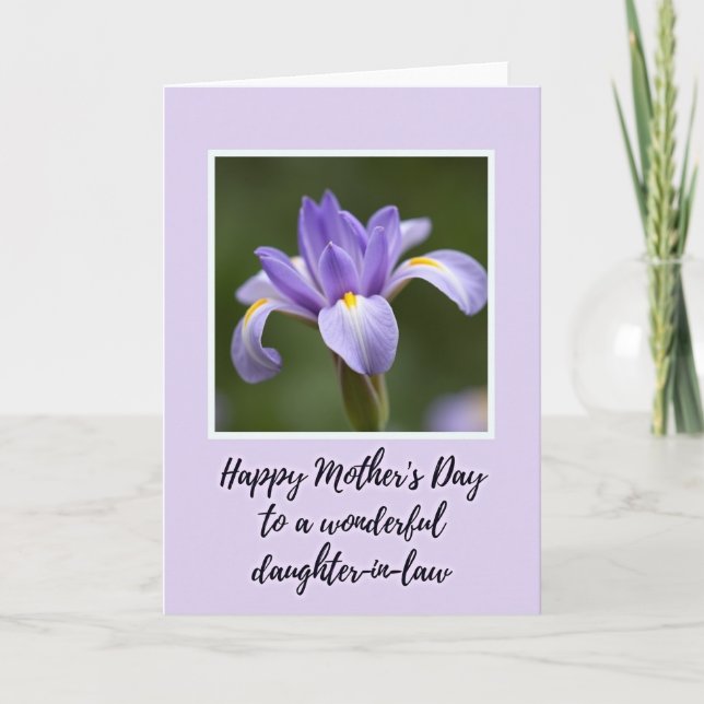Tarjeta Violet Iris Mothers Day Card (Anverso)