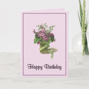 Tarjeta Violetas de cumpleaños