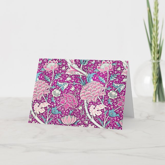 Tarjeta Violetas de época en flor (Anverso)