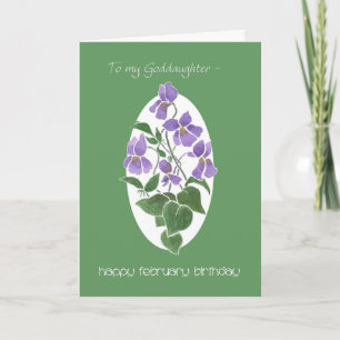 Tarjeta Violets, Febrero Birday Card, Hija Diosa