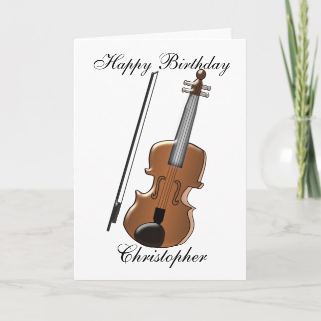 Tarjeta Violin Birthday (Anverso)