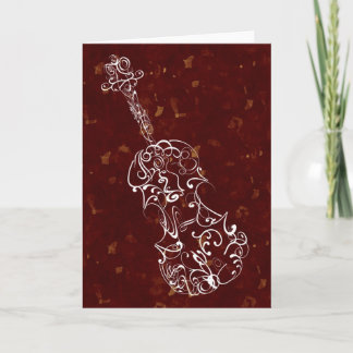 Tarjeta Violin de la Línea Blanca dibujando fondo rojo pro