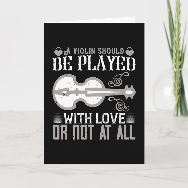 Tarjeta Violin - El violín debe ser tocado con amor (Anverso)