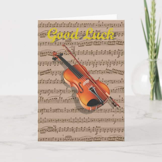 Tarjeta Violin y hoja musical. (Anverso)