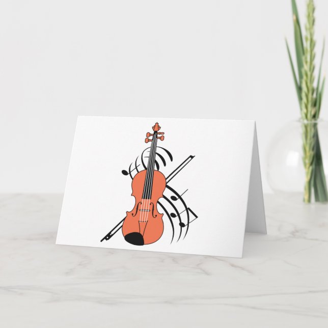 Tarjeta Violín y música (Anverso)