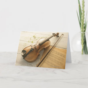 Tarjeta Violín y partitura
