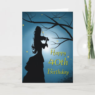 Tarjeta Violinista en su cumpleaños número cuarenta