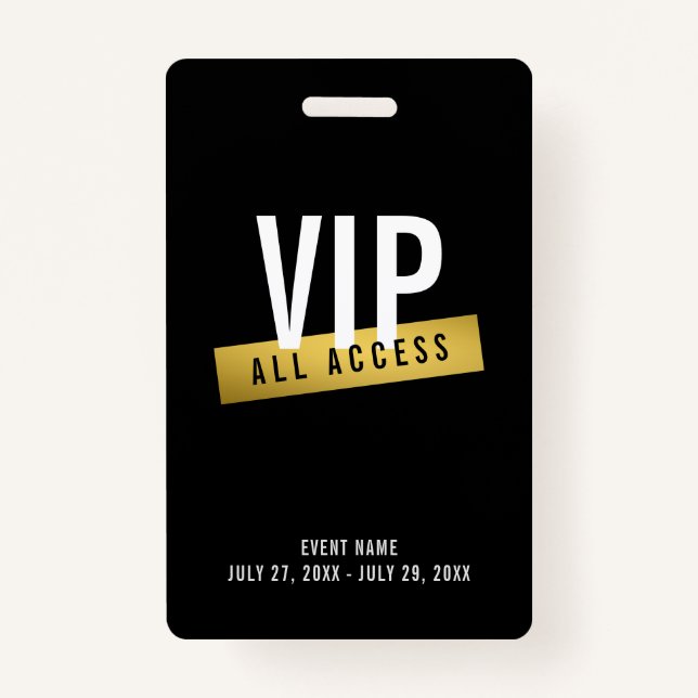 Tarjeta VIP Gold All Access Concert (Anverso)