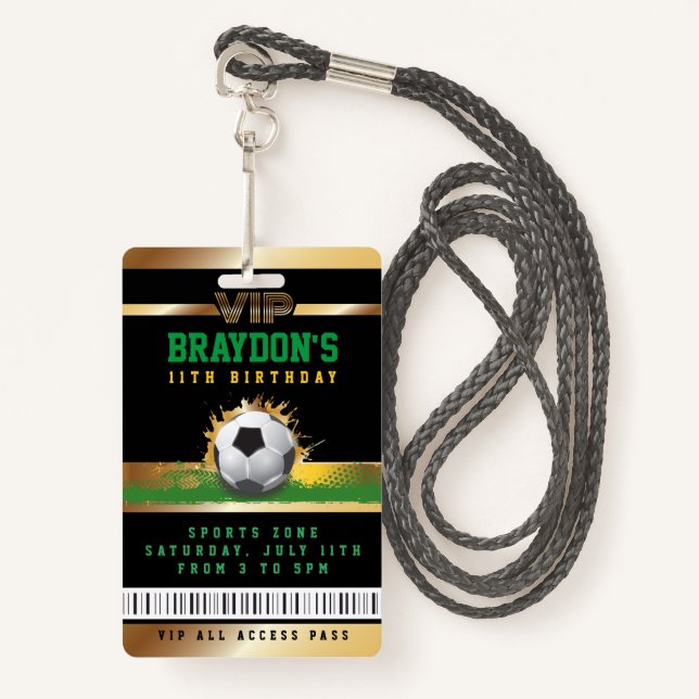 Tarjeta VIP SOCCER ALL ACCESS Gold Pass (Anverso son cordón)