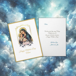 Tarjeta Virgen colorida María con el Día de la Madre del N