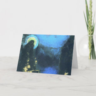 Tarjeta Virgen Con Corona De Odilon Redon 1898