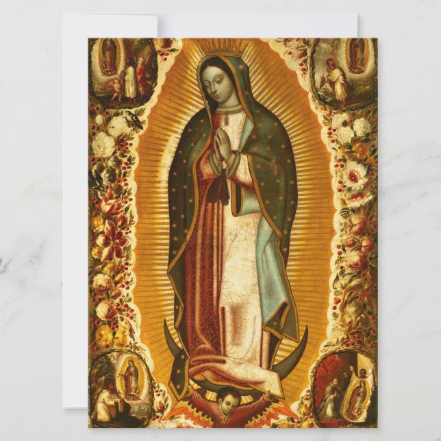 Tarjeta Virgen de Guadalupe Nuestra Señora Madre María (Anverso)