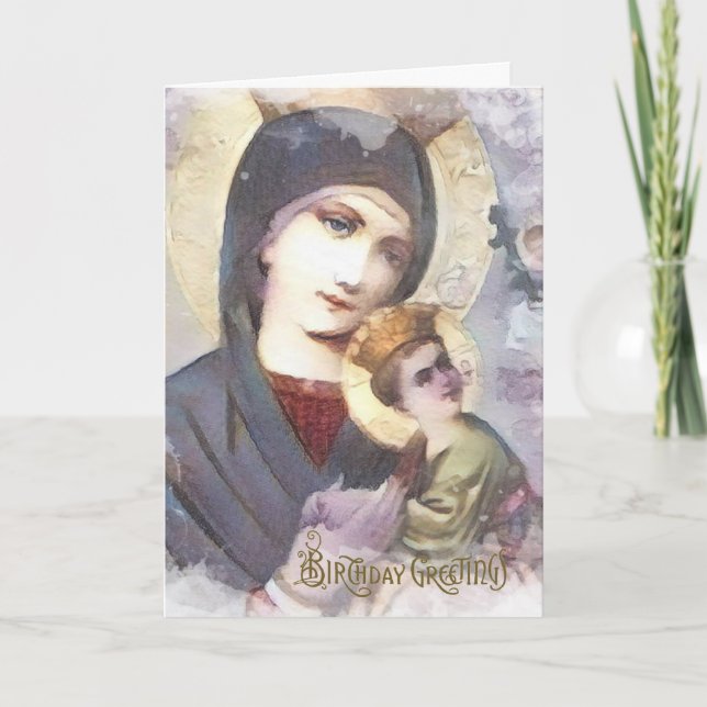 Tarjeta Virgen de la Vintage María Jesús Ángeles (Anverso)