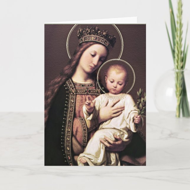 Tarjeta Virgen Madonna María y el Niño Jesús (Anverso)