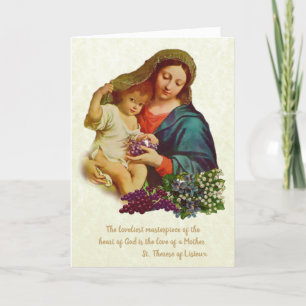 Tarjeta Virgen María Bebé Jesús Madres Religiosas Cita