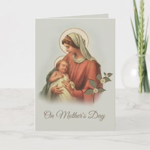 Tarjeta Virgen María Bendita Madre Jesús Bebé