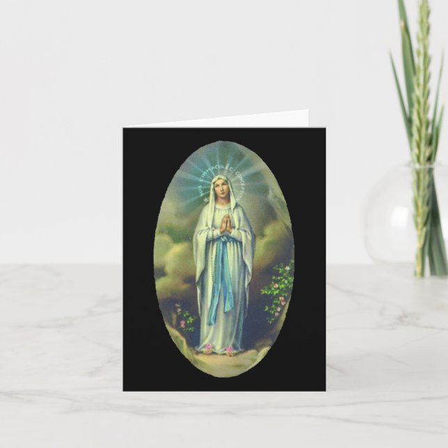 Tarjeta Virgen María De Lourdes Nuestra Señora Regalo Cris (Anverso)