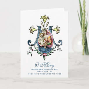 Tarjeta Virgen María Día de la Madre religioso Católico