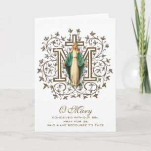 Tarjeta Virgen María Día de las Madres Religiosas Católica