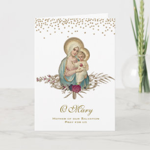 Tarjeta Virgen María Día de las Madres Religiosas Católica