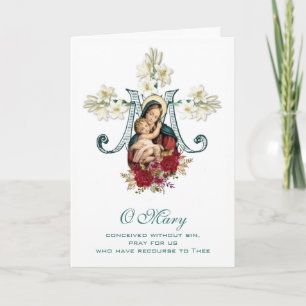 Tarjeta Virgen María Día de las Madres Religiosas Católica