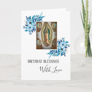 Tarjeta Virgen María Guadalupe Cumpleaños México Religiosa