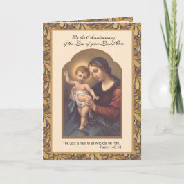 Tarjeta Virgen María Jesús Aniversario de la pérdida de un