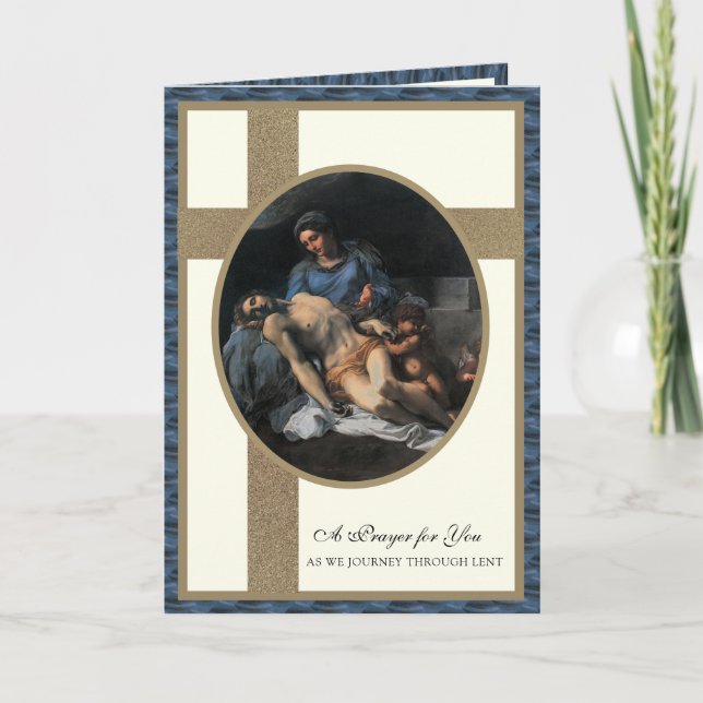 Tarjeta Virgen María Jesús de la oración de la Cuaresma (Anverso)