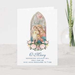 Tarjeta Virgen María Jesús Día de la Madre Católico